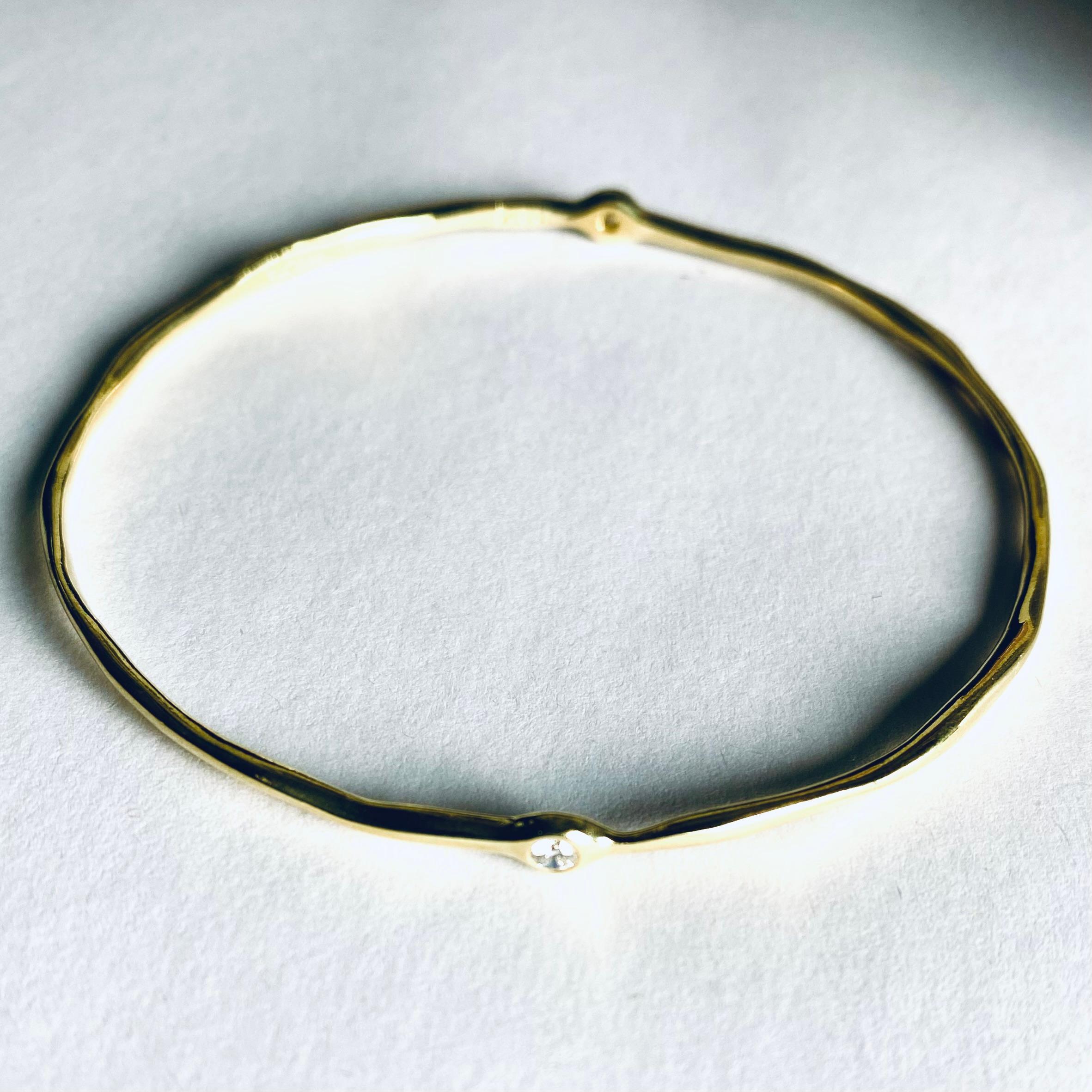 Women's Ippolita 18K Yellow Gold and Diamond Bangle Bracelet