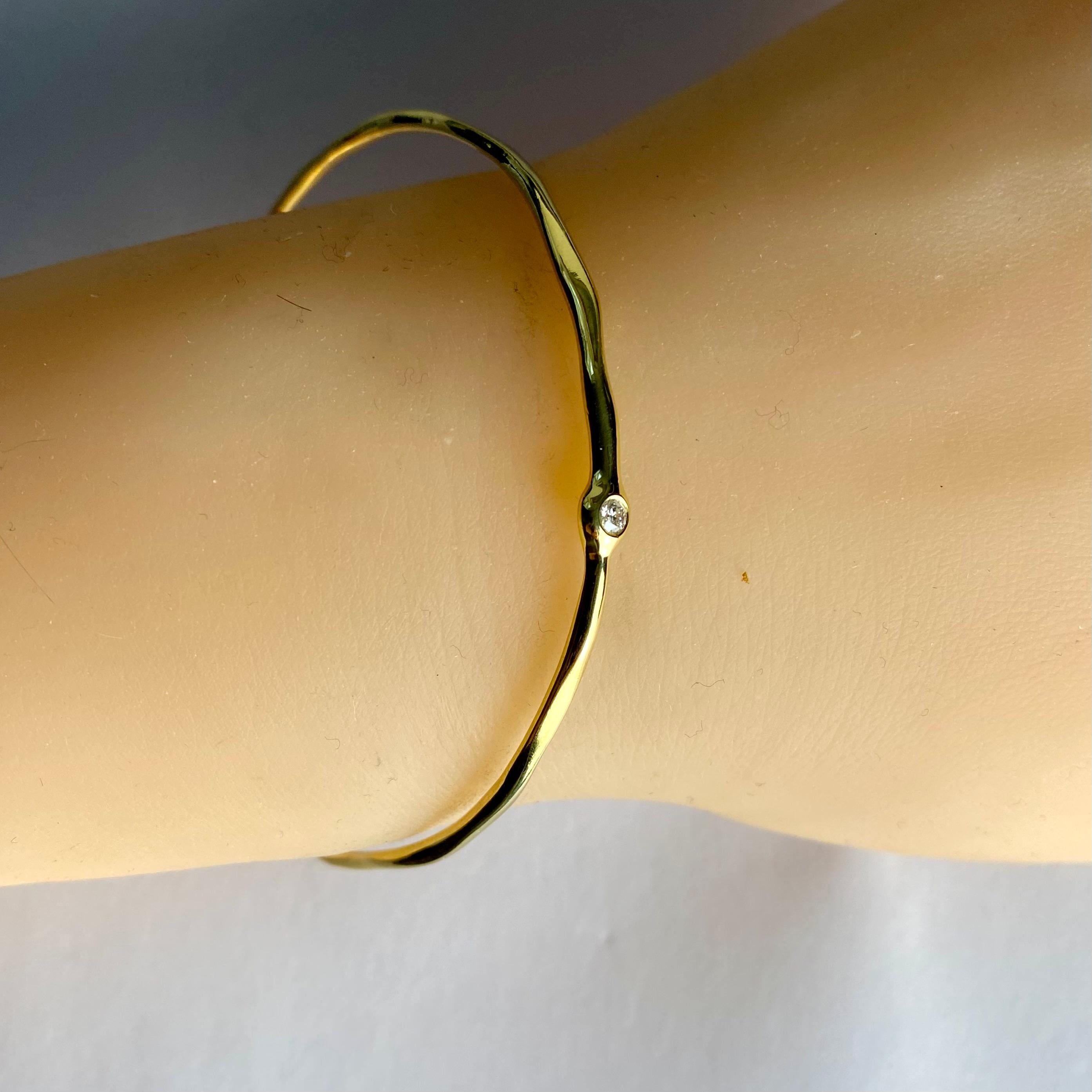 Ippolita 18K Yellow Gold and Diamond Bangle Bracelet 2