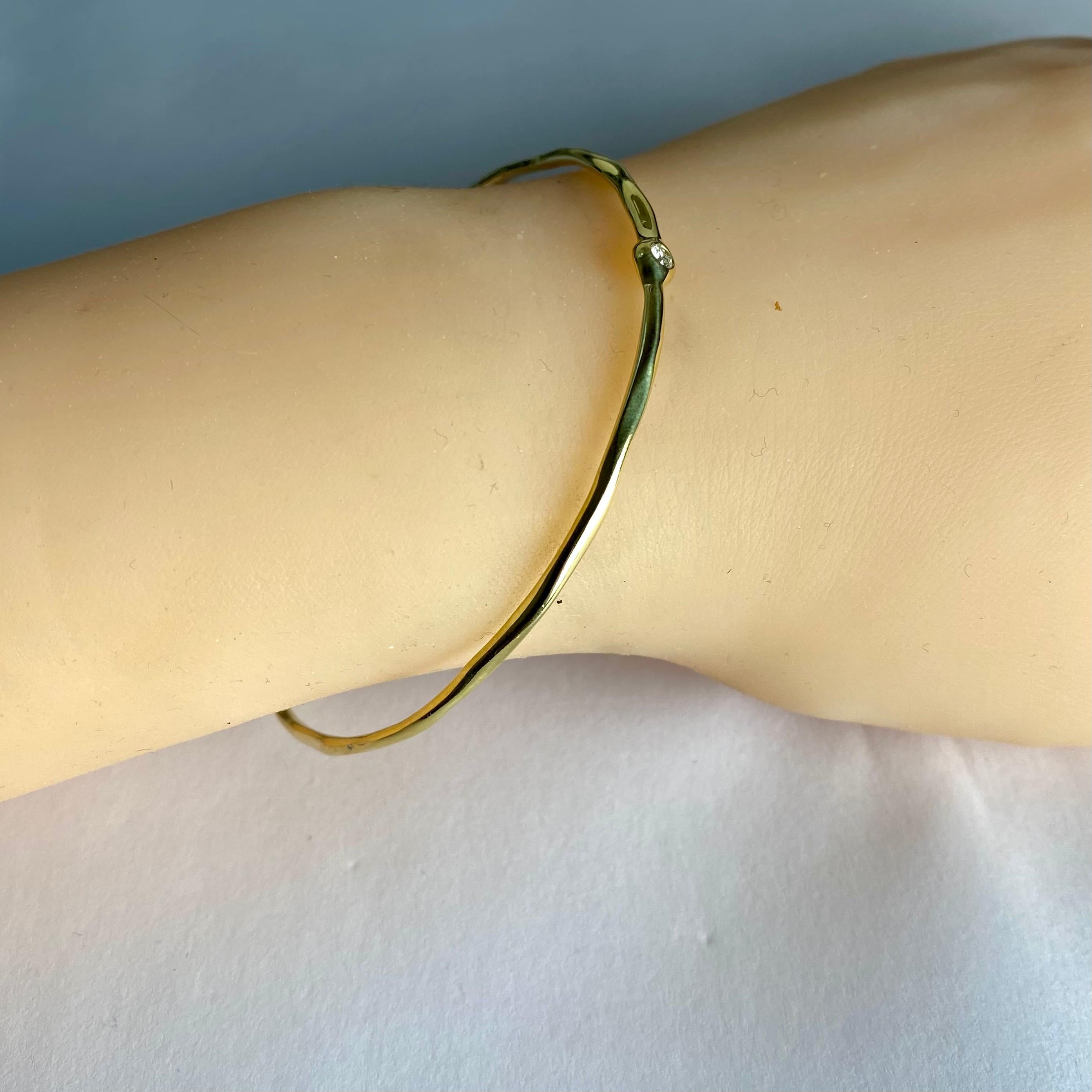 Ippolita 18K Yellow Gold and Diamond Bangle Bracelet 3