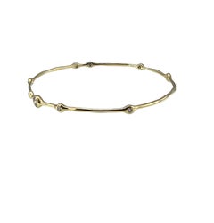 Ippolita 18K Yellow Gold and Diamond Stardust Superstar Bangle Bracelet #24745