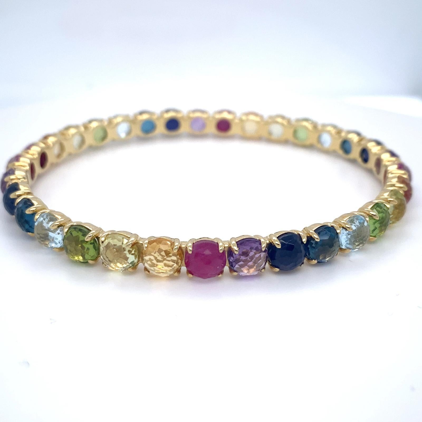 Ippolita Or jaune 18k et gemmes multicolores Lollipop Bangle 2.5