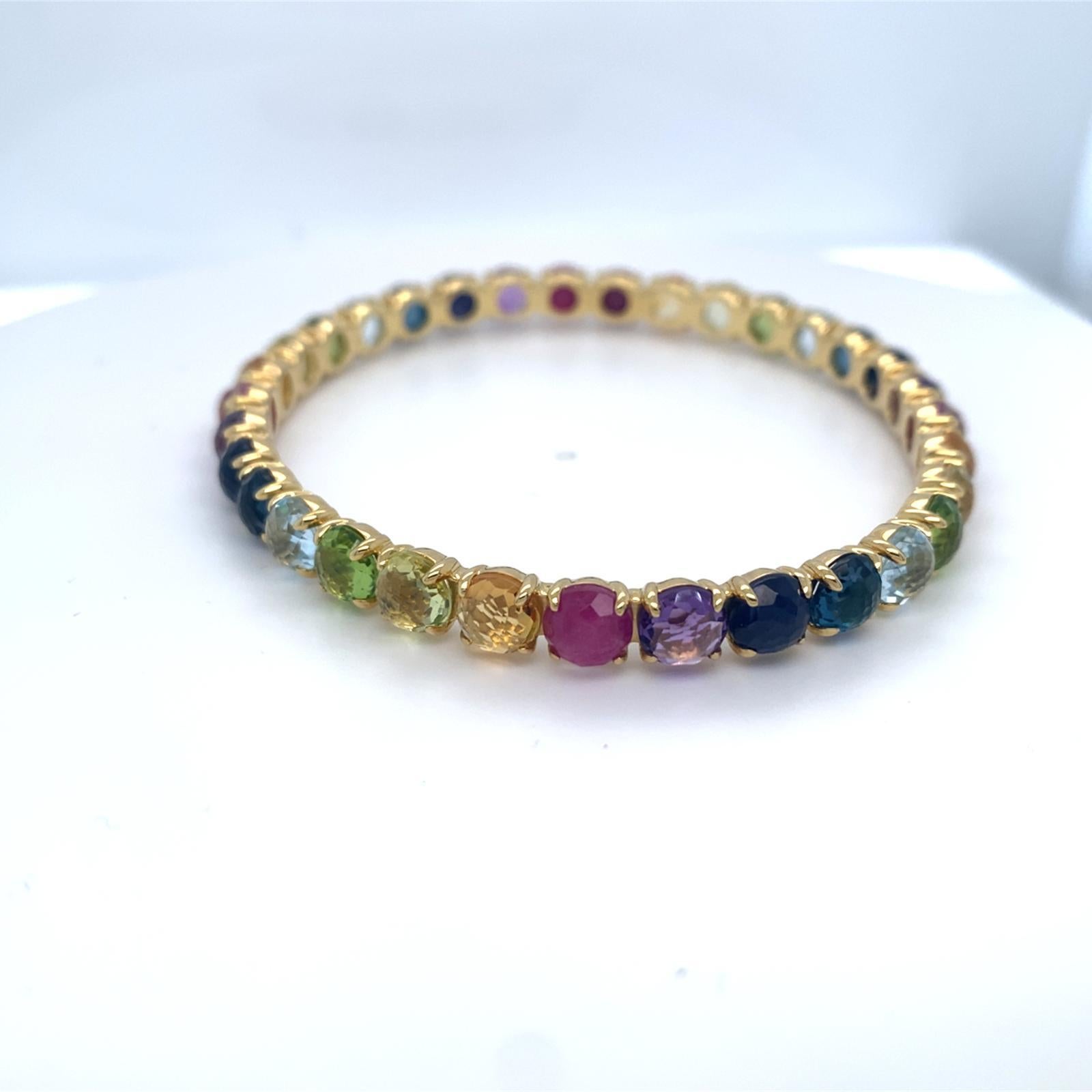 Ippolita Or jaune 18k et gemmes multicolores Lollipop Bangle 2.5