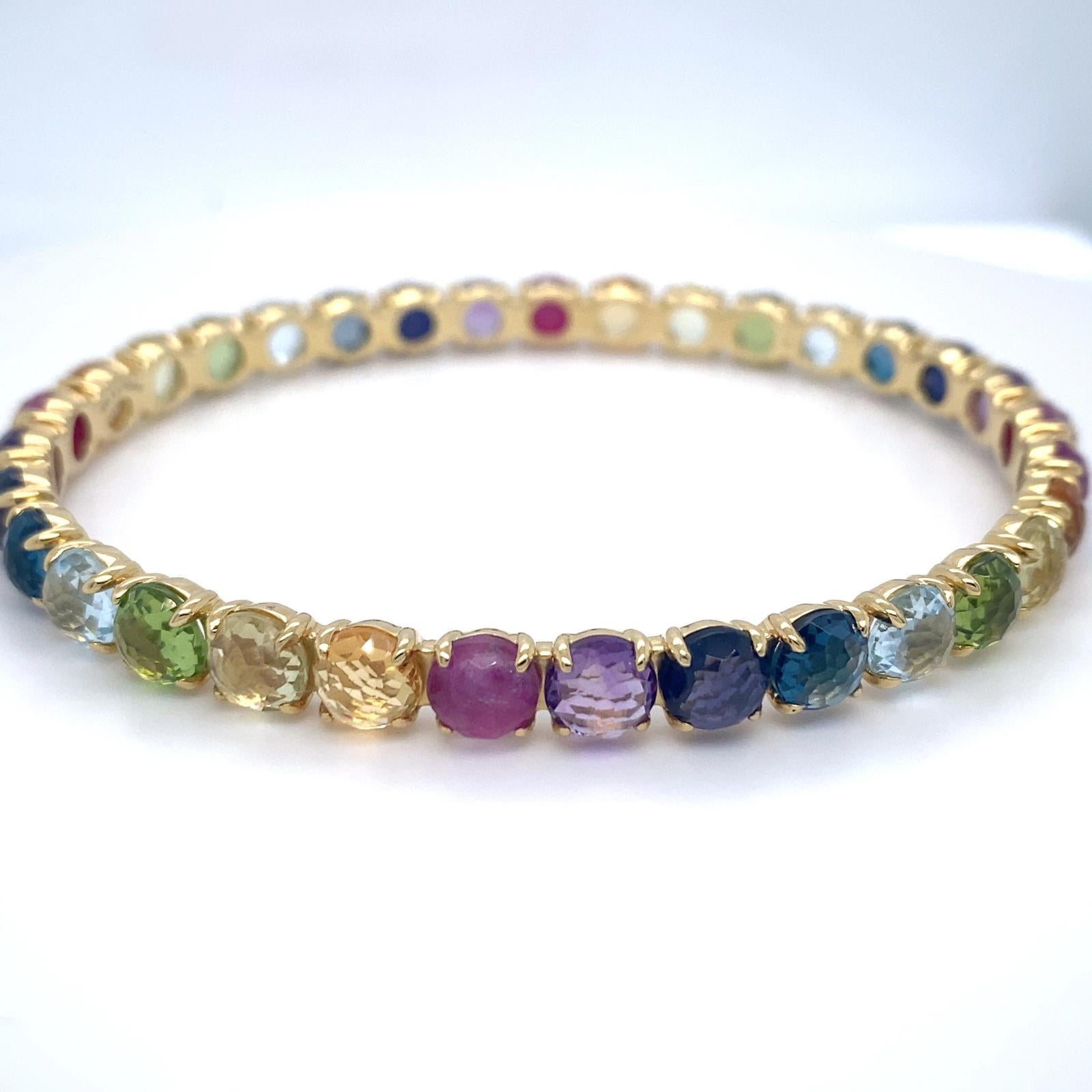 Ippolita Or jaune 18k et gemmes multicolores Lollipop Bangle 2.5