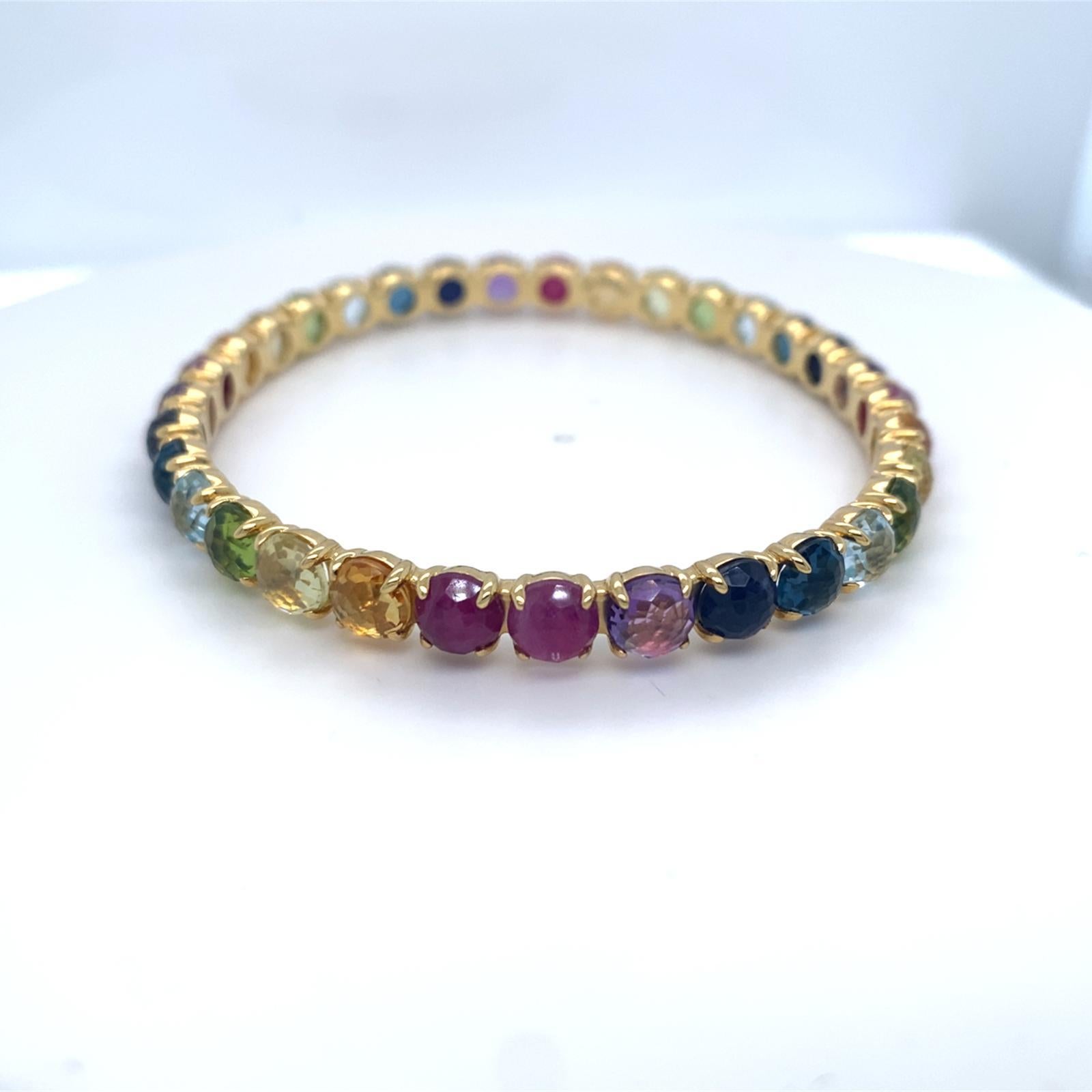 Ippolita Or jaune 18k et gemmes multicolores Lollipop Bangle 2.5