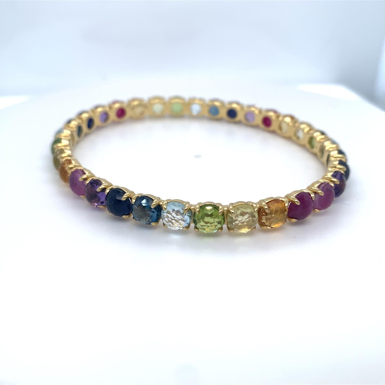 Ippolita Or jaune 18k et gemmes multicolores Lollipop Bangle 2.5