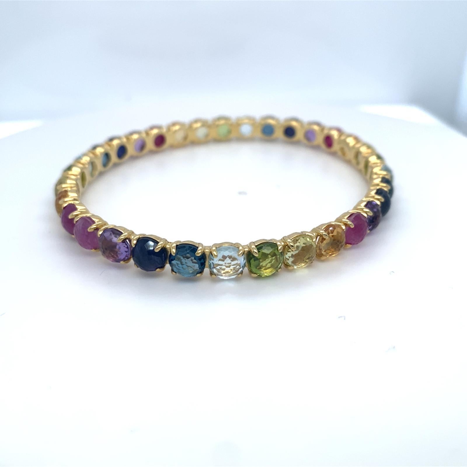 Ippolita Or jaune 18k et gemmes multicolores Lollipop Bangle 2.5
