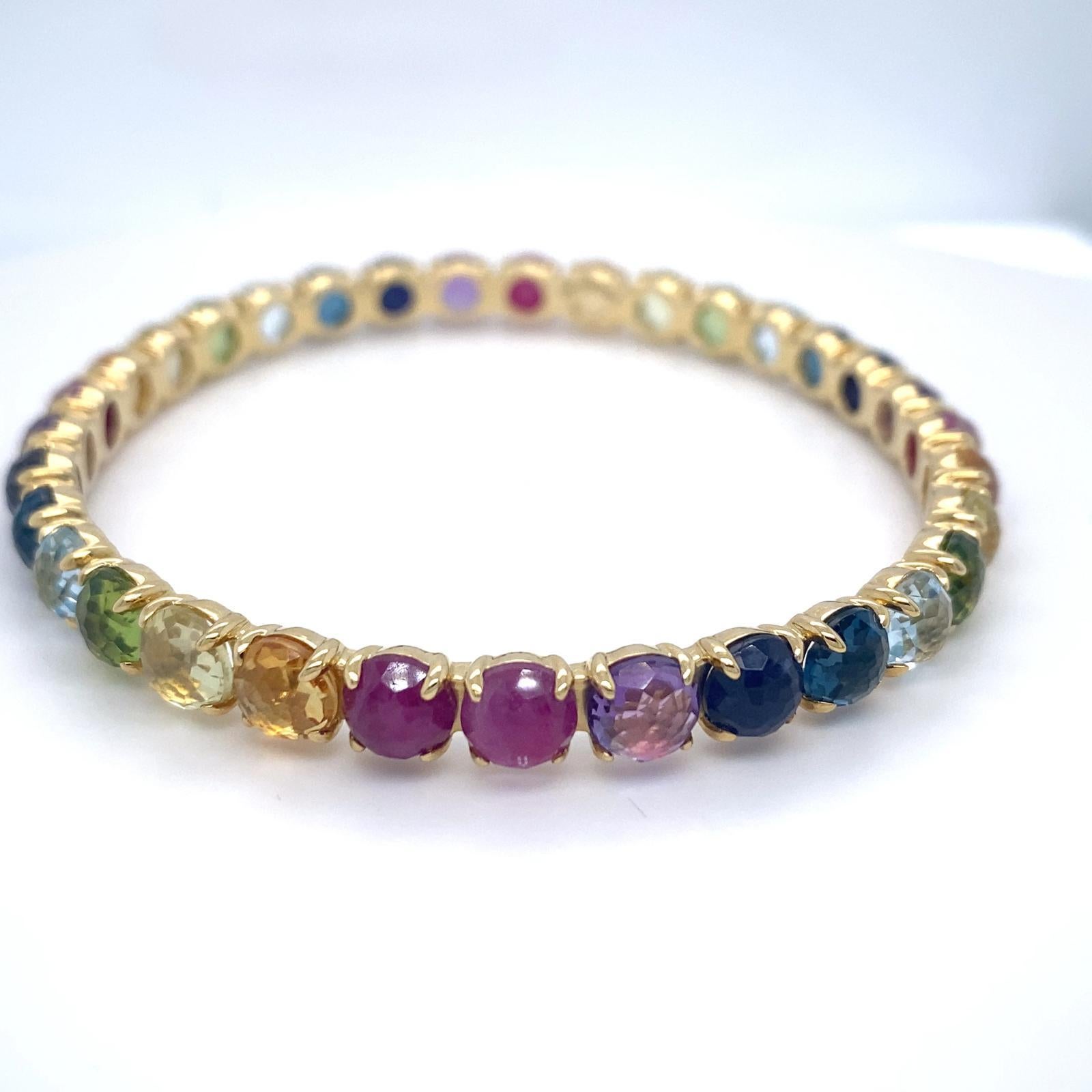 Ippolita Or jaune 18k et gemmes multicolores Lollipop Bangle 2.5