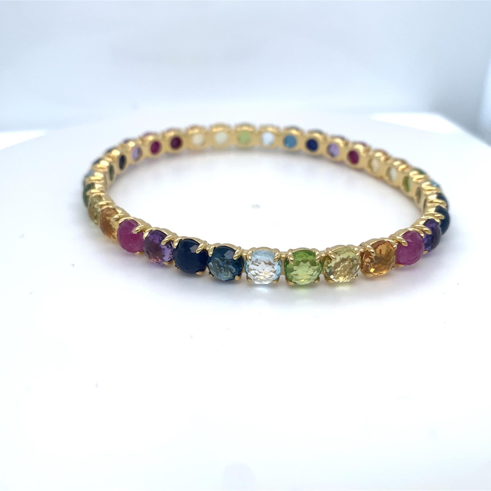 Ippolita Or jaune 18k et gemmes multicolores Lollipop Bangle 2.5