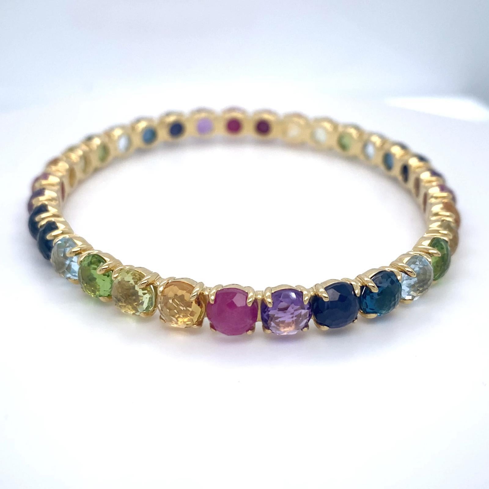 Ippolita Or jaune 18k et gemmes multicolores Lollipop Bangle 2.5