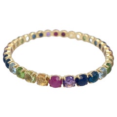 Ippolita Or jaune 18k et gemmes multicolores Lollipop Bangle 2.5" Diameter 22.5 g