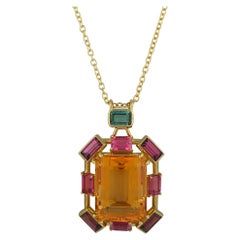 Ippolita 18K Yellow Gold Citrine and Tourmaline Necklace