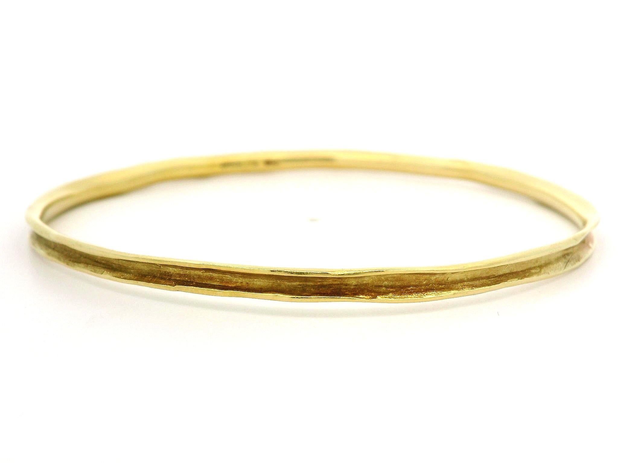Ippolita 18k Yellow Gold Concave Free Form Slip On Bangle Bracelet 1