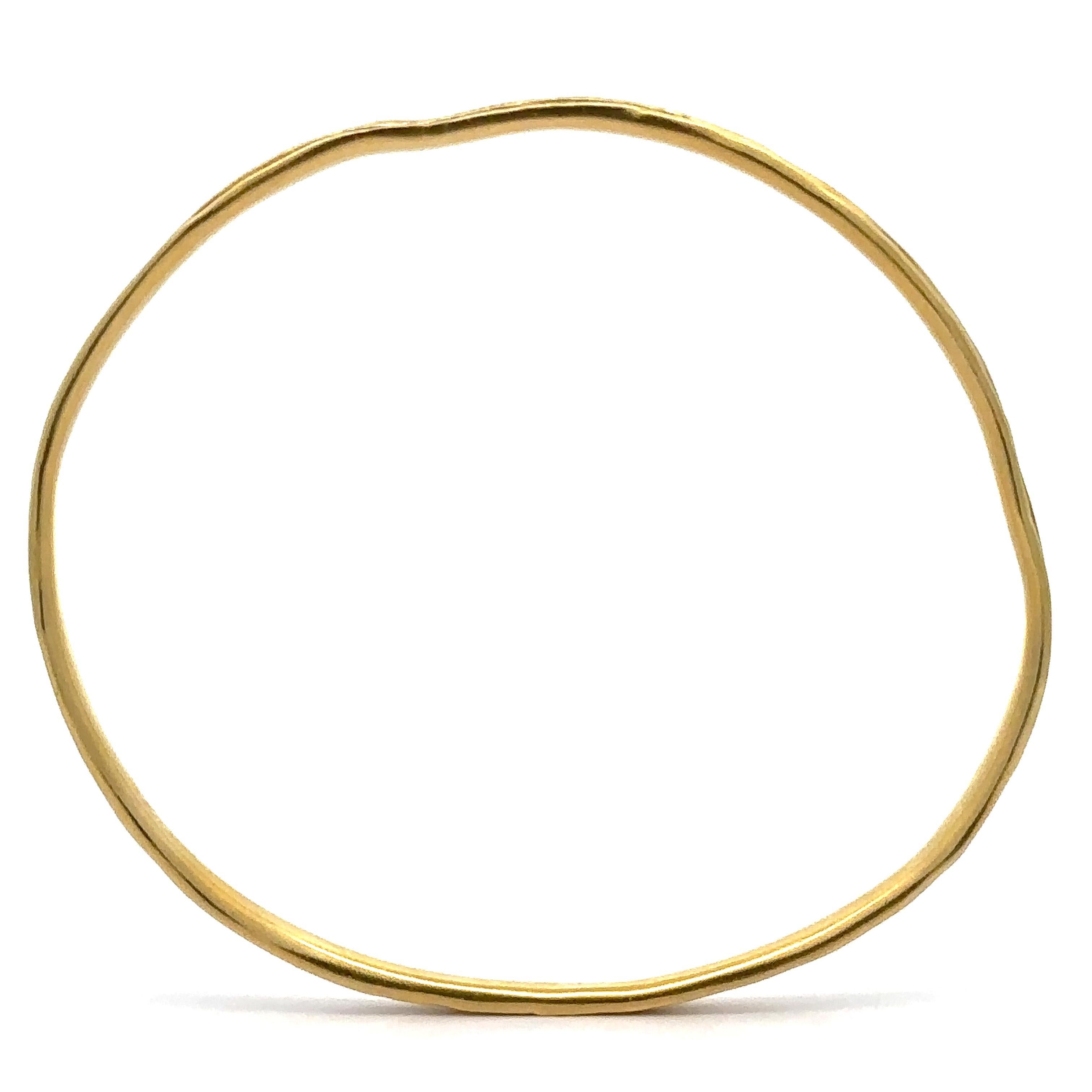 Ippolita 18k Yellow Gold Concave Free Form Slip On Bangle Bracelet 3