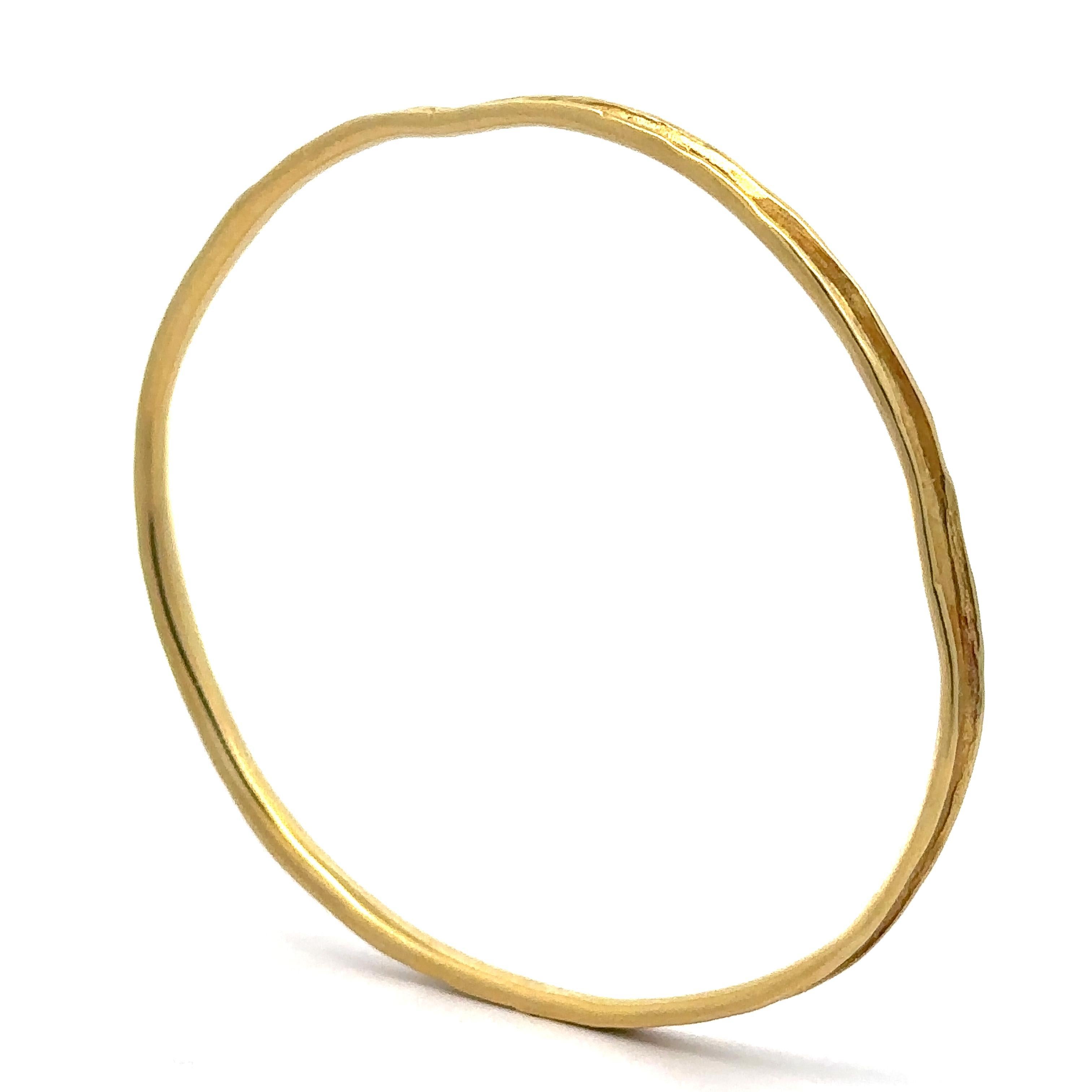 Ippolita 18k Yellow Gold Concave Free Form Slip On Bangle Bracelet 4