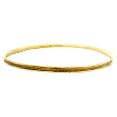 Ippolita 18k Yellow Gold Concave Free Form Slip On Bangle Bracelet