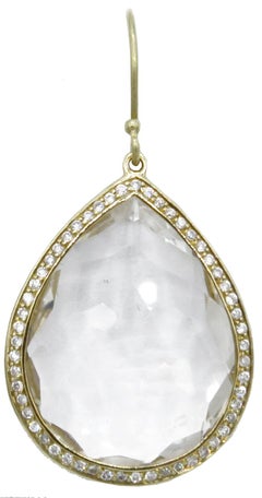 Ippolita 18 Karat Yellow Gold and Diamond Lollipop Quartz Earring