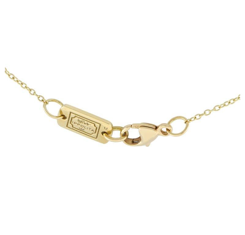 Round Cut Ippolita 18k Yellow Gold Diamond Pendant Necklace
