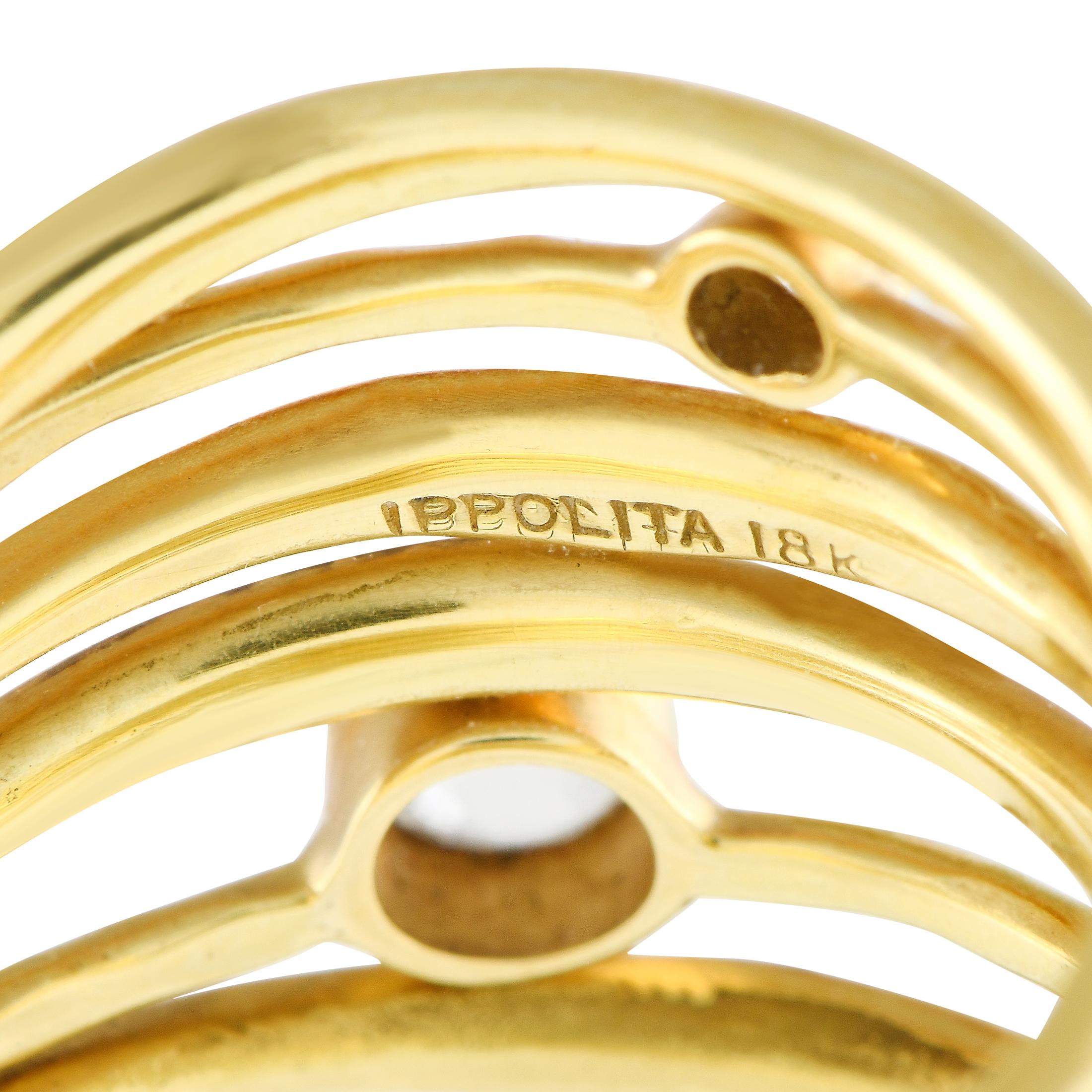 Round Cut Ippolita 18k Yellow Gold Diamond Ring