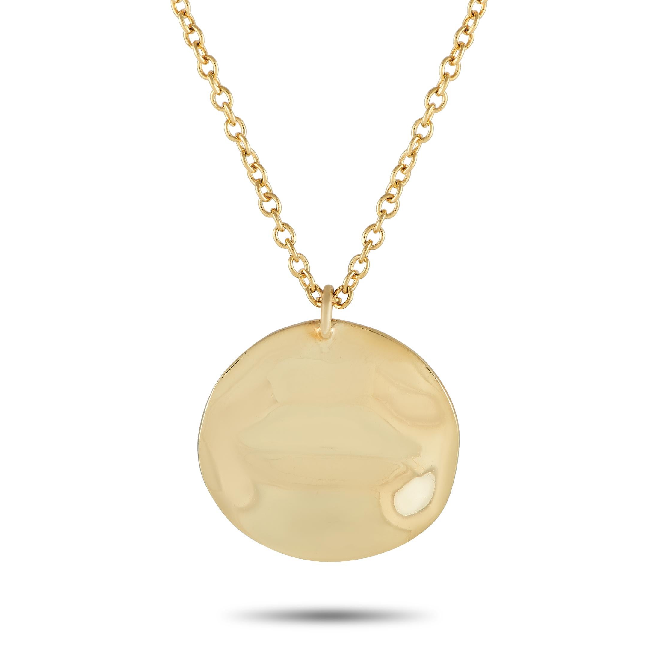 Ippolita 18k Yellow Gold Disc Pendant Necklace In Excellent Condition In Southampton, PA