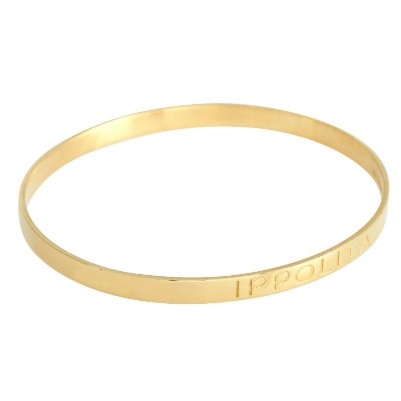 Ippolita 18k Yellow Gold Flat Bangle Bracelet In Excellent Condition In Southampton, PA