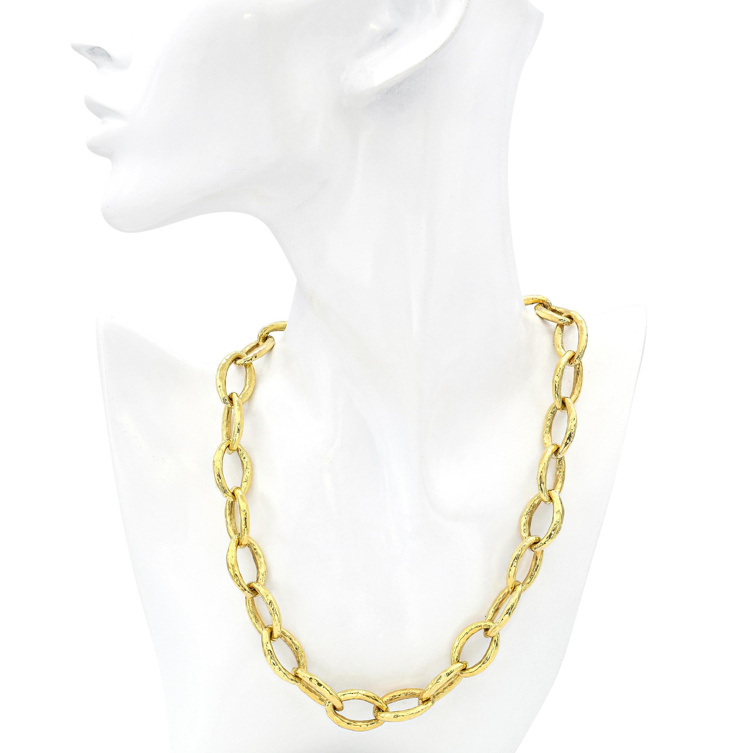 Contemporain Ippolita Collier à maillons en or jaune 18K martelés Bastille