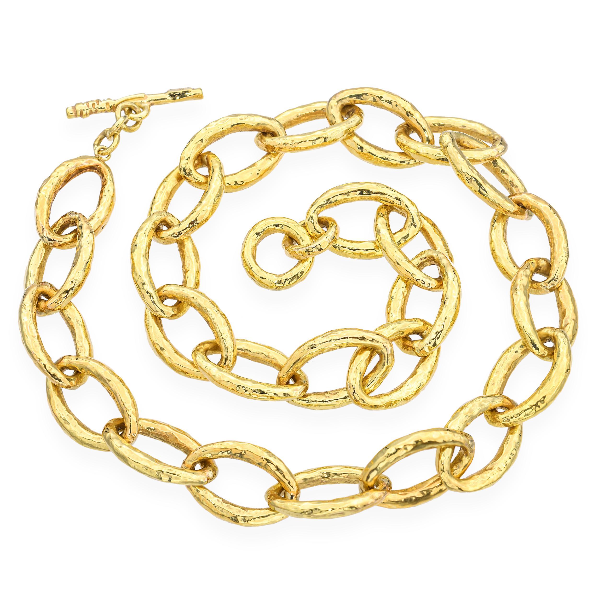Ippolita Collier à maillons en or jaune 18K martelés Bastille Bon état à New York, NY