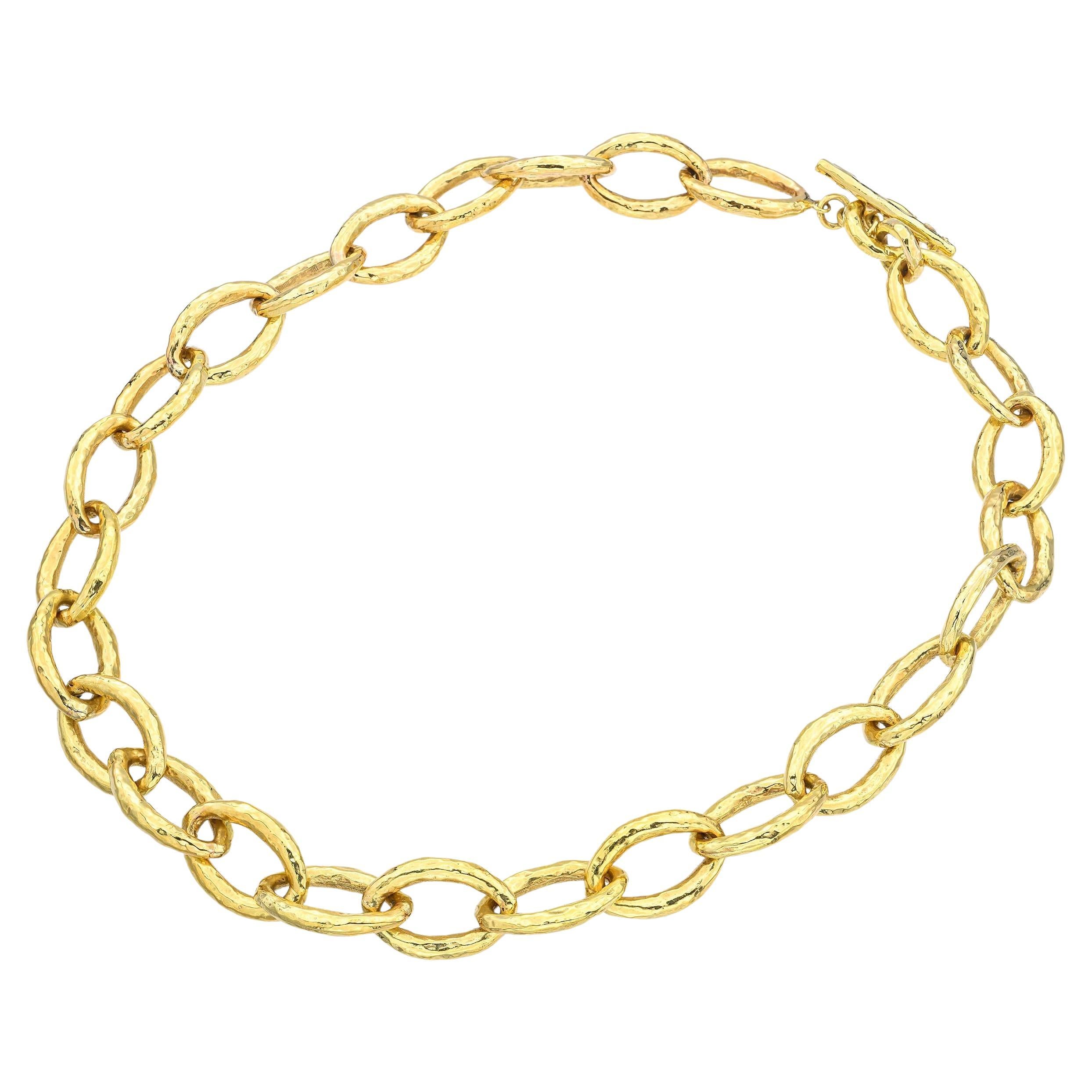 Ippolita Collier à maillons en or jaune 18K martelés Bastille