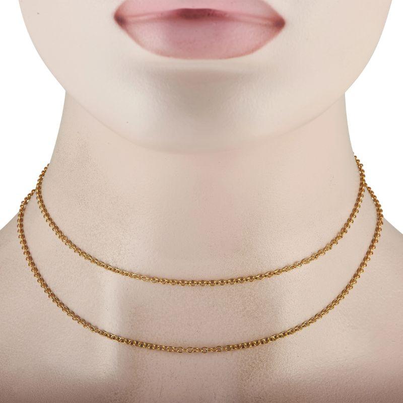 This Ippolita link chain necklace is sleek, sophisticated, and versatile. It measures 30” long and comes complete with secure lobster clasp closure. 
 
 This jewelry piece is offered in estate condition and includes a gift box.
