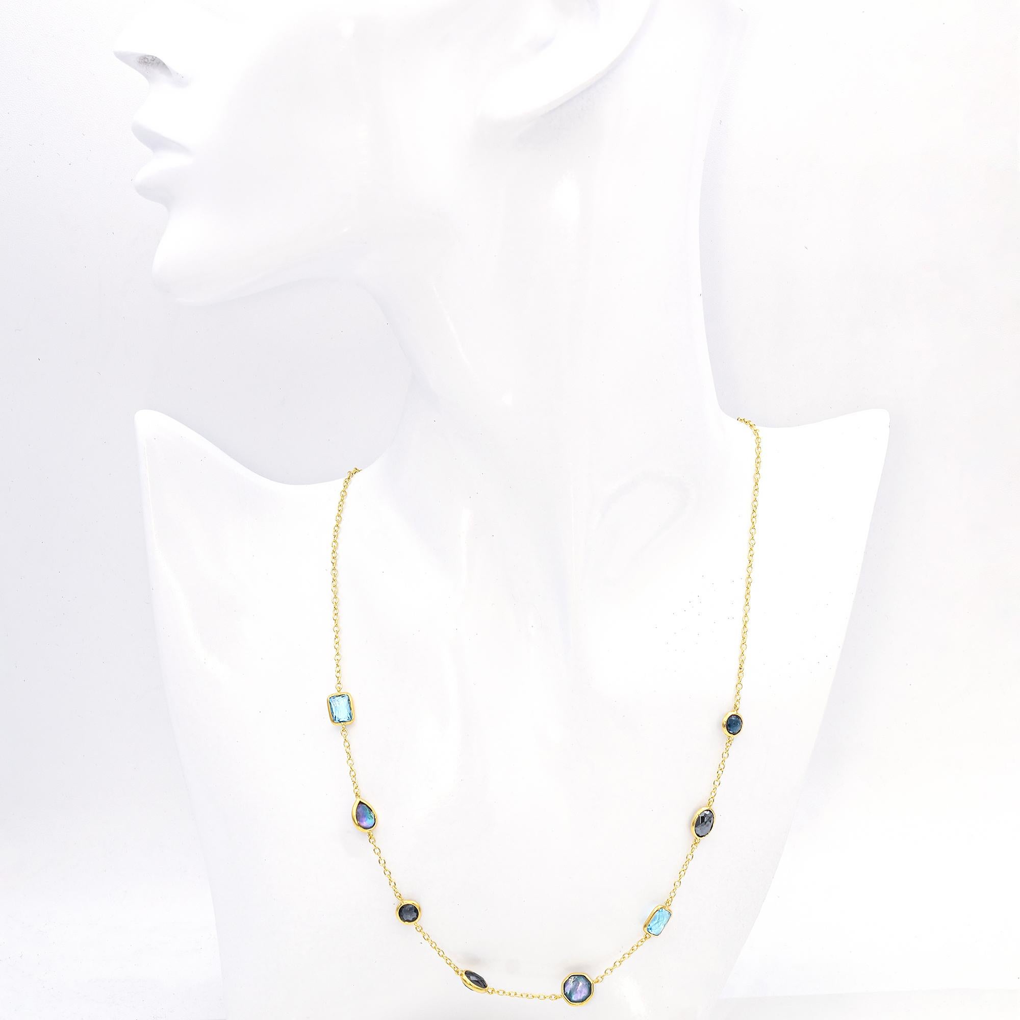 Ippolita 18K Gelbgold Multi-Stone Rock Candy Station Halskette Damen