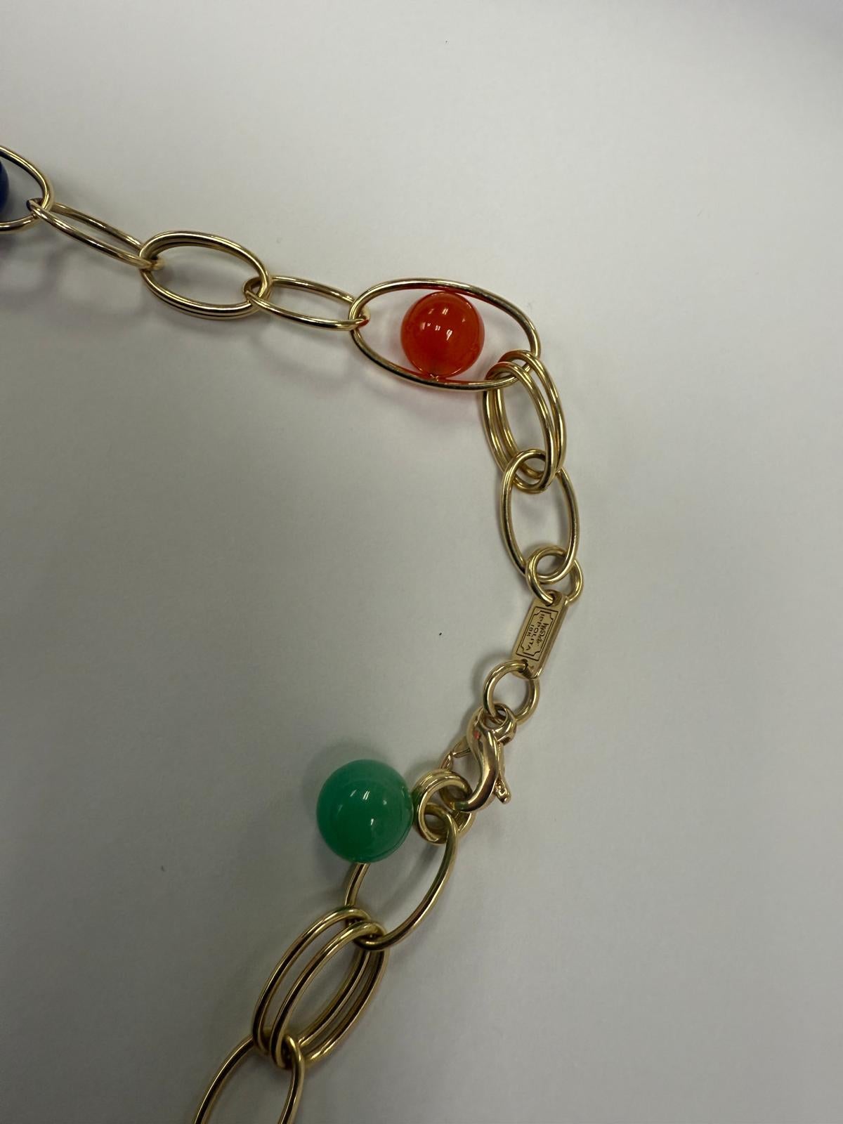 Ippolita 18k Gelbgold Multi-Stone Sphere Bead Gold Kette Halskette 36