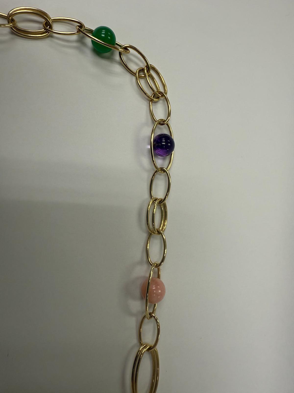 Ippolita 18k Gelbgold Multi-Stone Sphere Bead Gold Kette Halskette 36