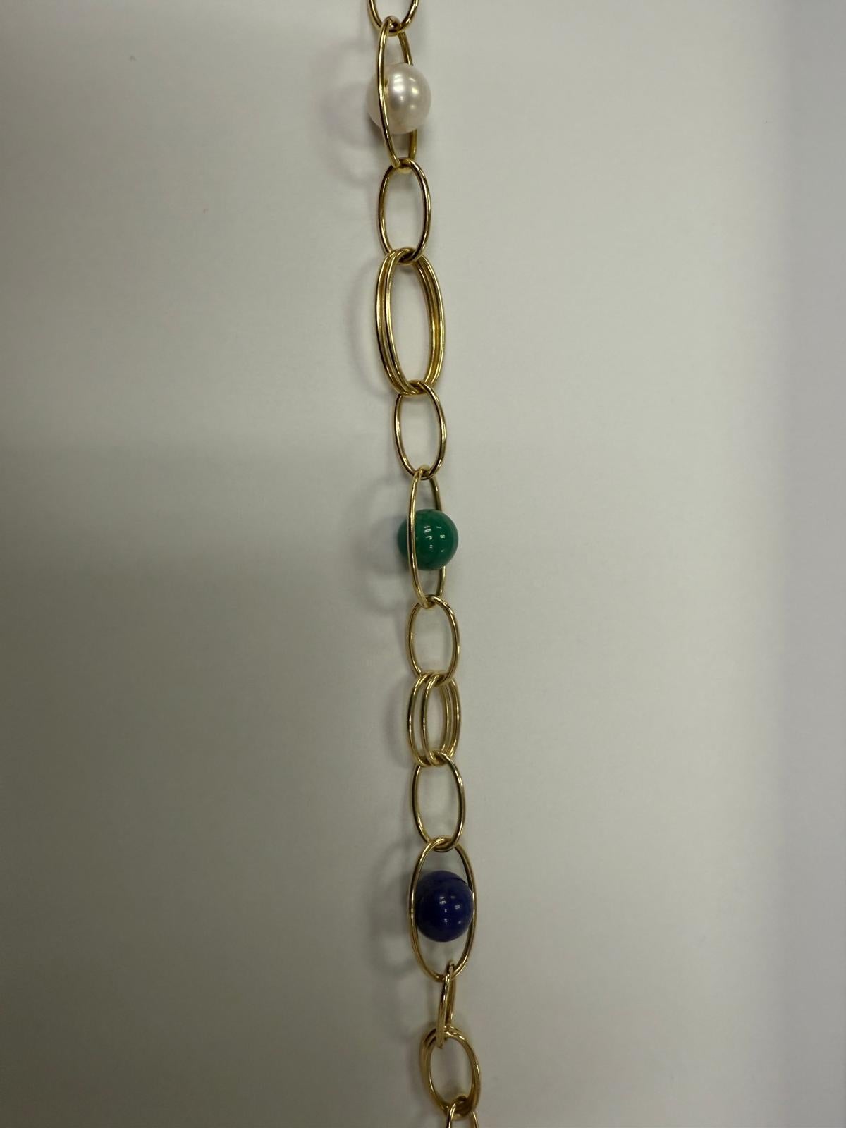 Ippolita 18k Gelbgold Multi-Stone Sphere Bead Gold Kette Halskette 36