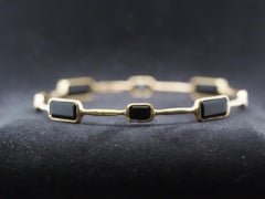 IPPOLITA 18k Yellow Gold Onyx and Hammered Finish Bangle