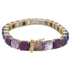 Pulsera Ippolita Oro Amarillo 18k y Gema Rosa/Púrpura, Talla 7.25
