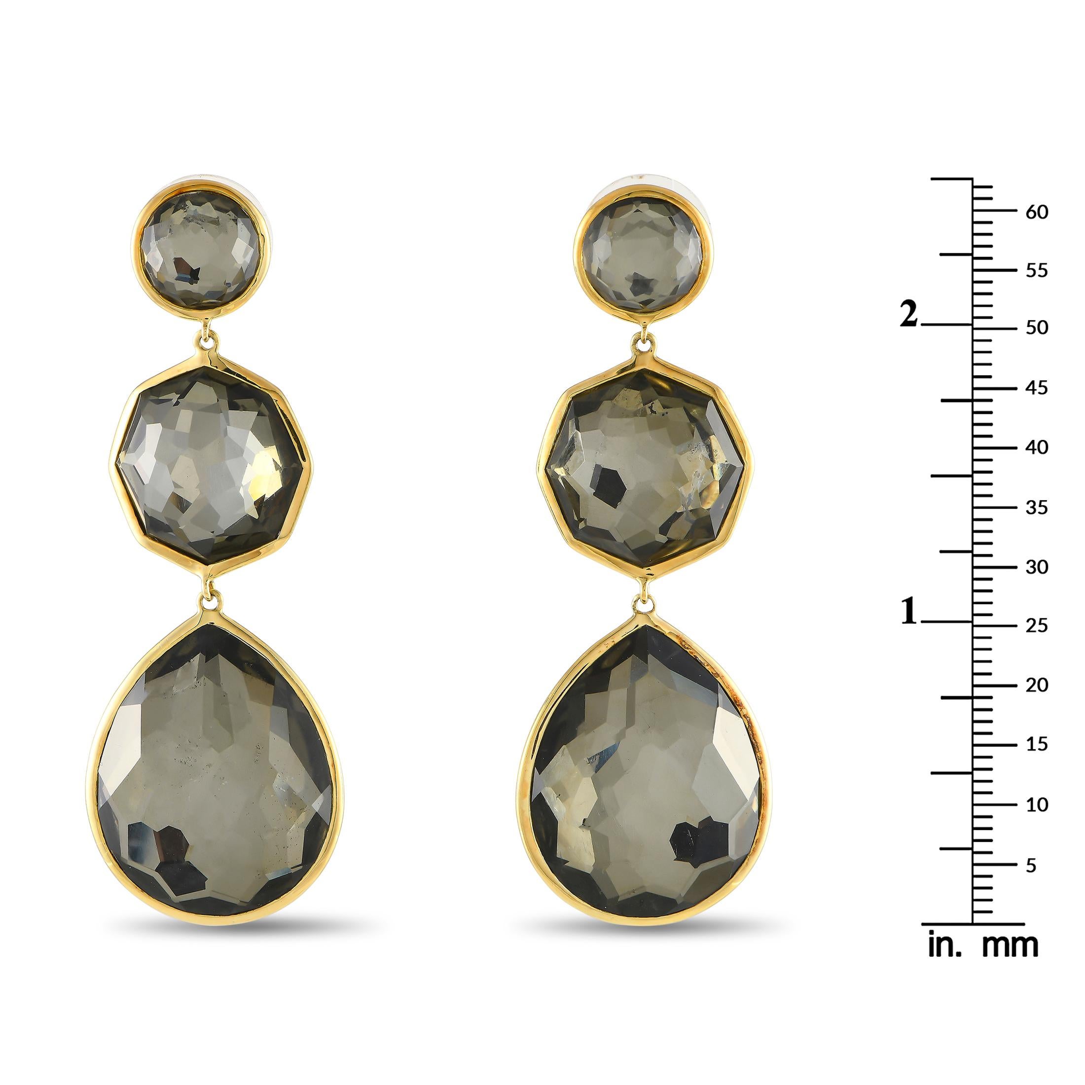Mixed Cut Ippolita 18K Yellow Gold Quartz Earrings IP13-091224