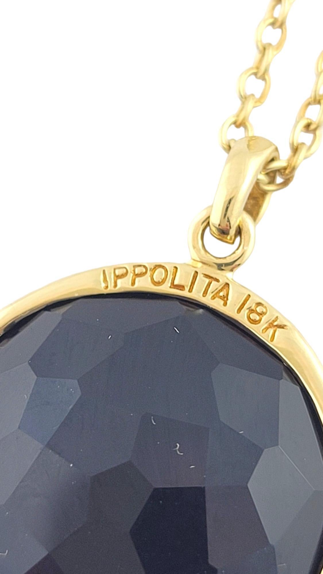 Ippolita 18K Yellow Gold Rock Candy Lollipop Black Onyx Necklace #16085 In Good Condition For Sale In Washington Depot, CT