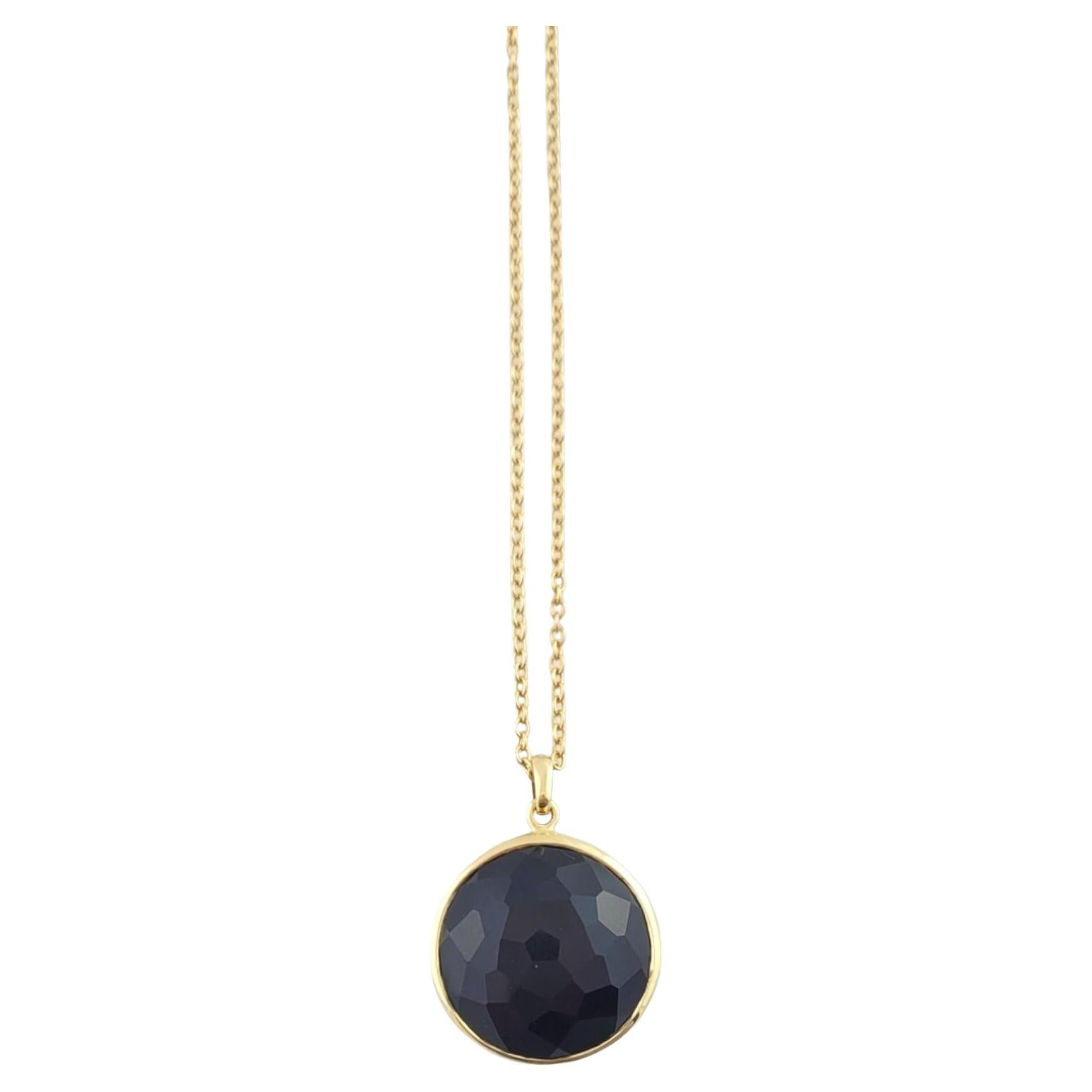 Ippolita 18K Yellow Gold Rock Candy Lollipop Black Onyx Necklace #16085 For Sale