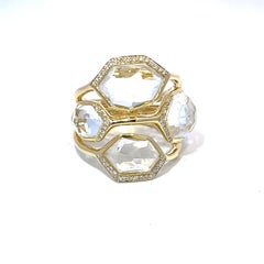 Anillo IPPOLITA de Oro Amarillo de 18k de Cuarzo Cristal de Roca y Diamante