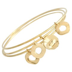Ippolita 18k Yellow Gold Triple Bangle Charm Bracelet