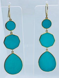Ippolita 18 Karat Yellow Gold and Turquoise Rock Candy Drop Earrings