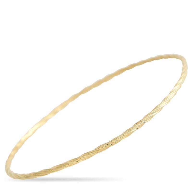 Ippolita 18k Yellow Gold Twisted Bangle Bracelet In Excellent Condition In Southampton, PA