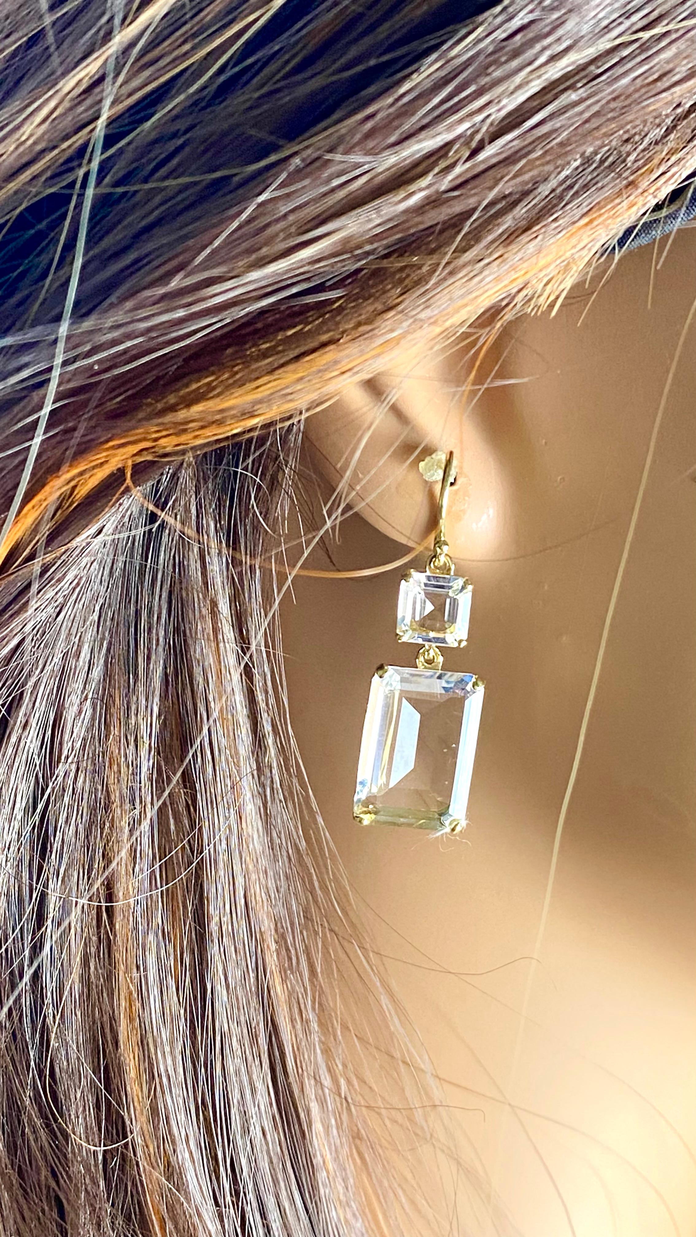 Ippolita 18k Yellow Gold Two-Stone Drop Earrings Rock Crystal Clear Quartz 3