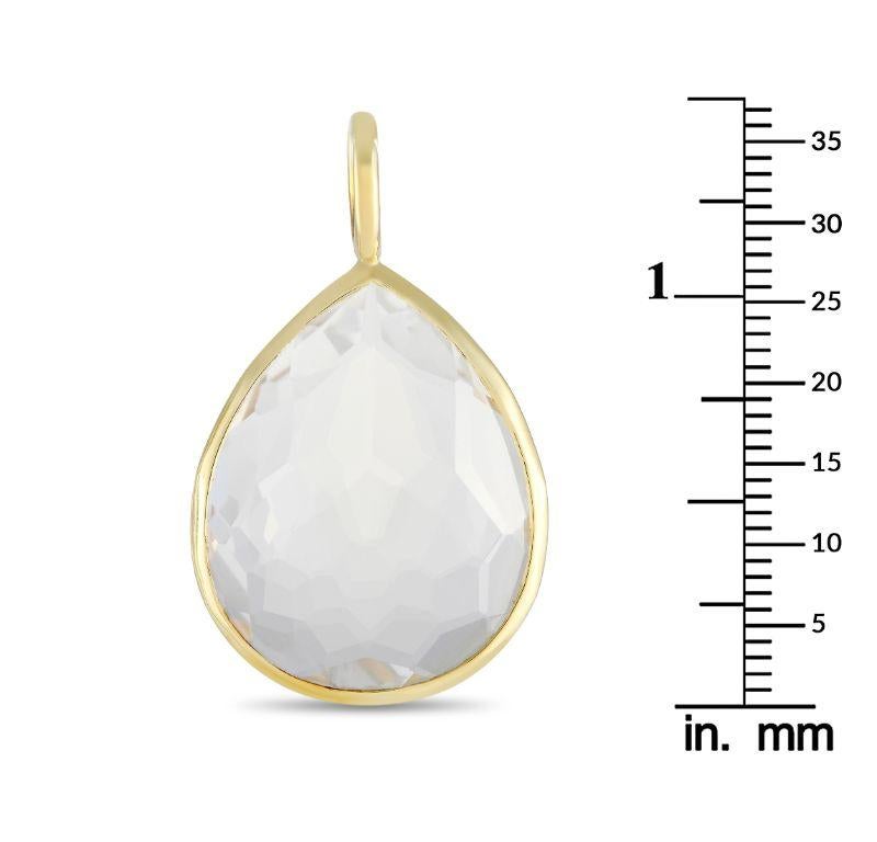 Ippolita 18k Yellow Gold White Topaz Pendant In Excellent Condition In Southampton, PA