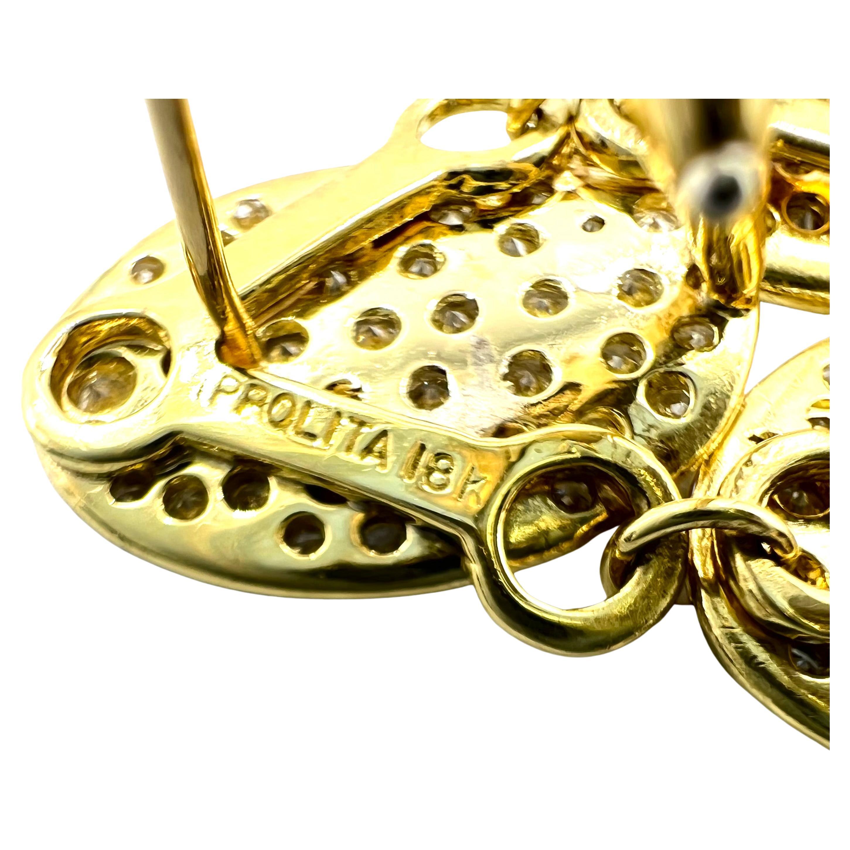 Brilliant Cut Ippolita 18kt Yellow Gold Diamond Earrings