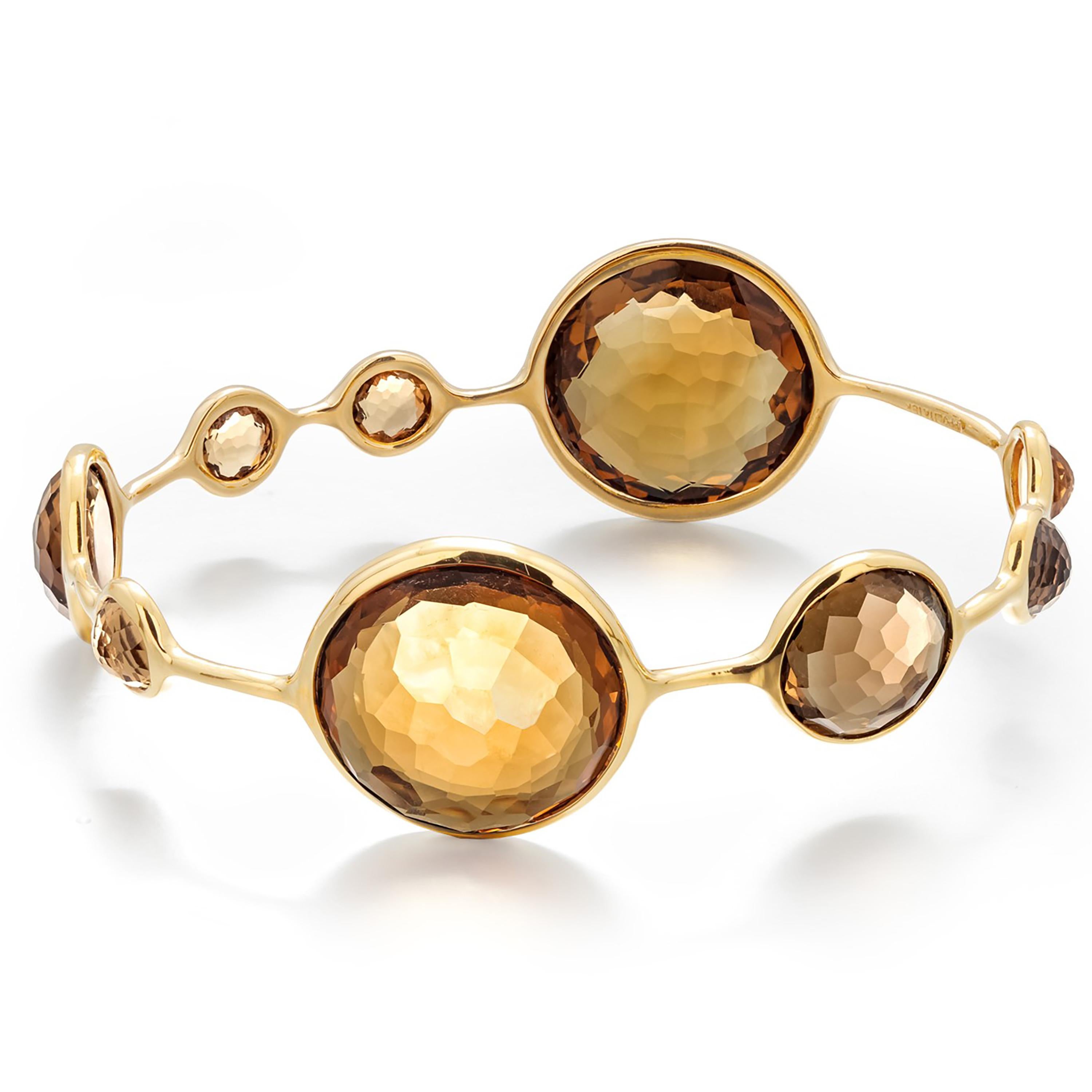 Ippolita Bracelet jonc collection Lollipop en or jaune 18 carats avec neuf pierres de citrine en vente 2