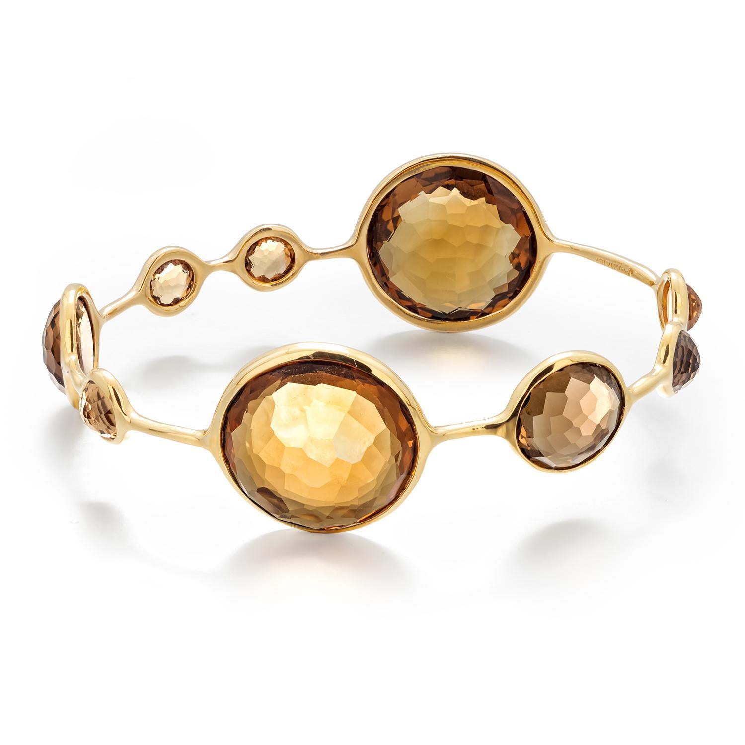 Ippolita Bracelet jonc collection Lollipop en or jaune 18 carats avec neuf pierres de citrine en vente 4