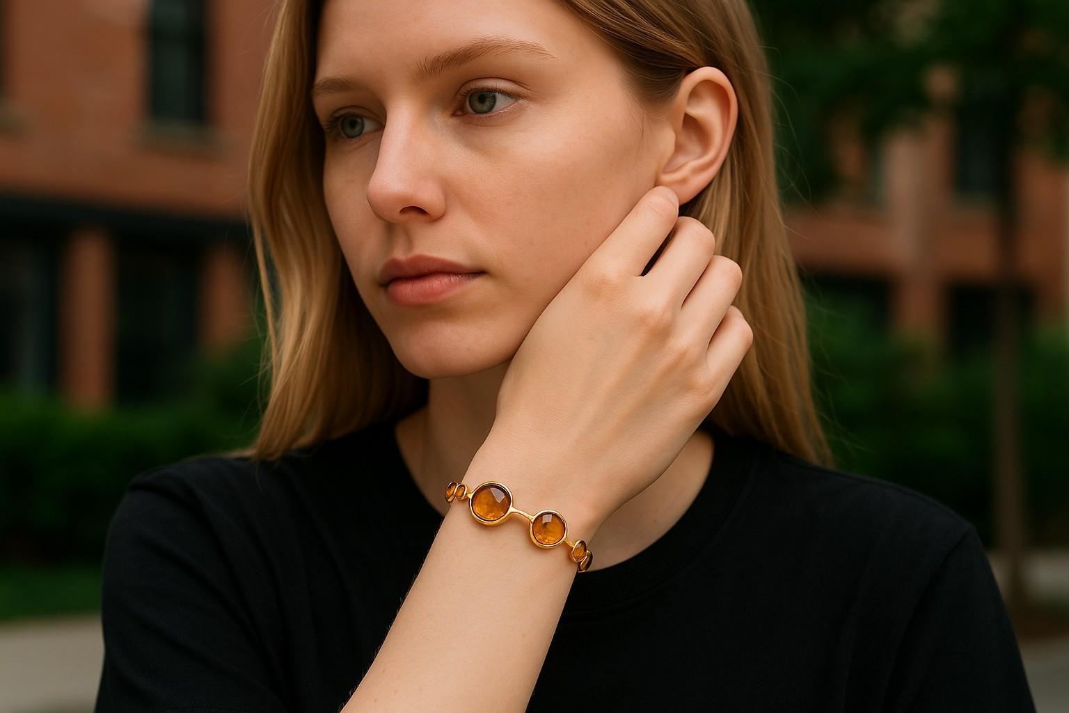 Ippolita Bracciale con nove pietre Citrino in oro giallo 18kt Collection'S in vendita 2