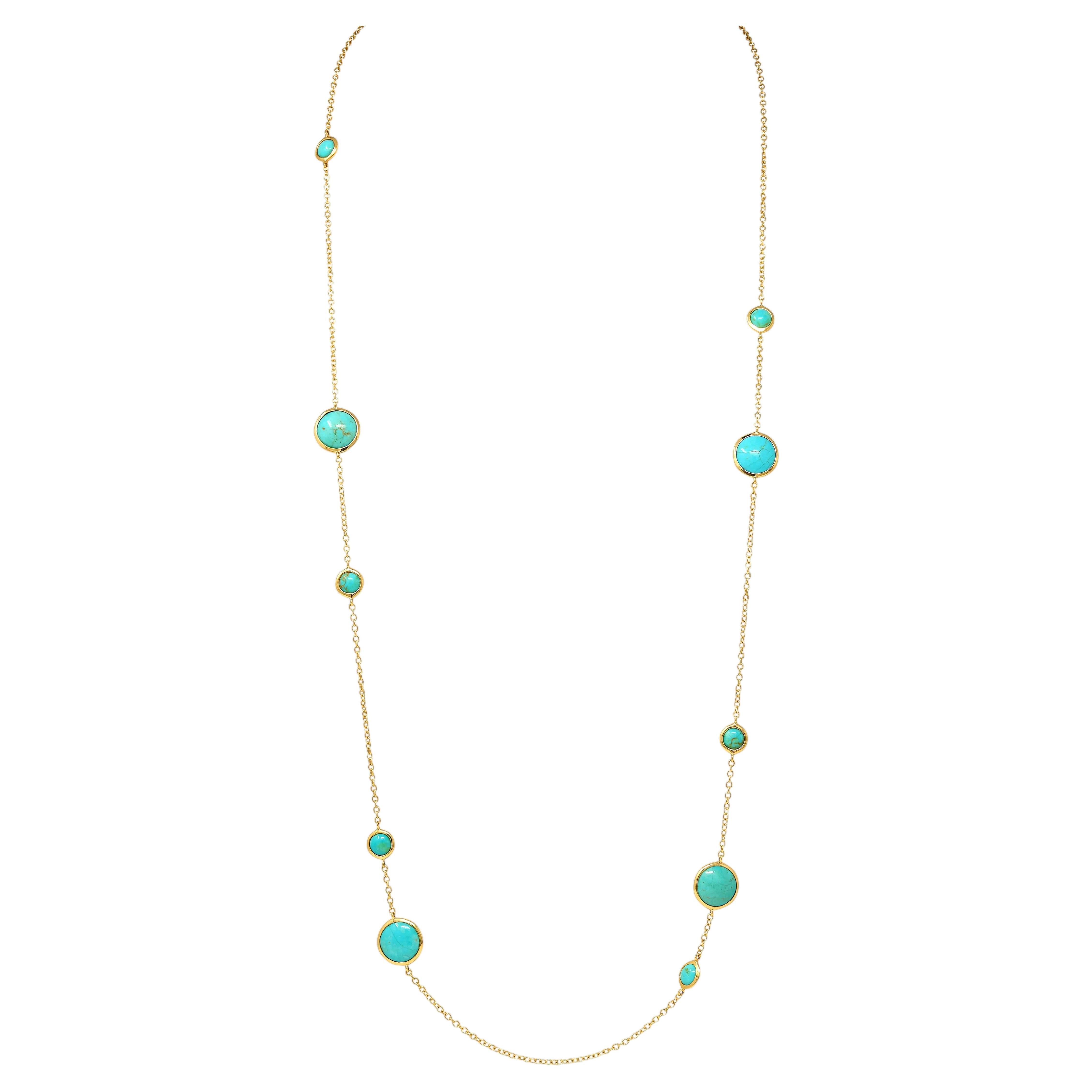 Collana Station in oro giallo 18 carati con turchese di Ippolita del 2000
