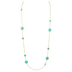 Ippolita 2000's Turquoise 18 Karat Yellow Gold Station Necklace