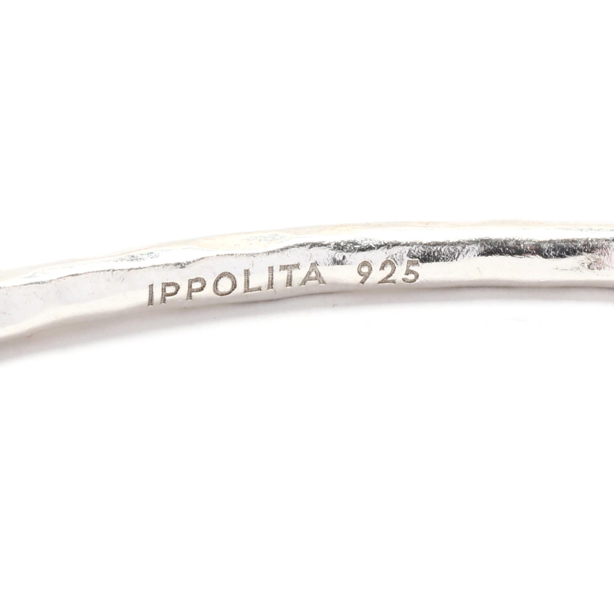 Women's or Men's Ippolita Bangle Bracelet, Sterling Silver, Length 7.75 Inches, Stackable